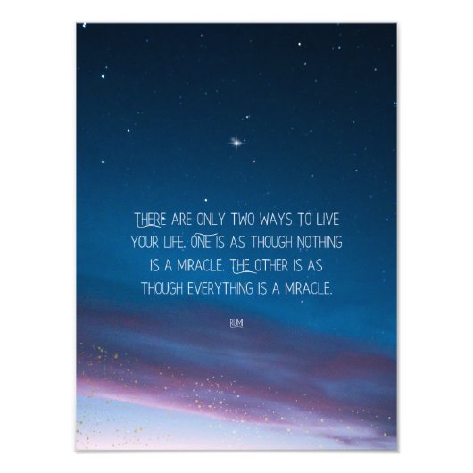 Impression Photo Inspirational Motivational Rumi Quote Stars (Devant)