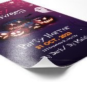 Impression Photo Invitation de fête d'Halloween, fête d'horreur Hal (Coin)