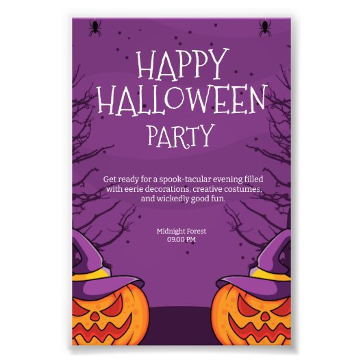 Impression Photo Invitation Halloween modifiable, Invitation de fêt (Devant)