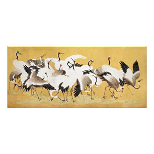 Impression Photo Ishida Yutei Troupeau de grues Art japonais vintag