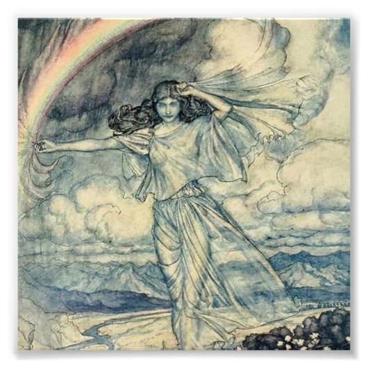 Impression Photo "Isis Rainbow Goddess" par Arthur Rackham (Devant)