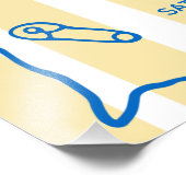 Impression Photo Italian Blue Yellow Ciao Baby Welcome Sign (Coin)