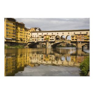 Impression Photo Italie, Florence, reflets dans la rivière Arno