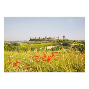 Impression Photo Italie, Monteriggioni, Vue de champ de