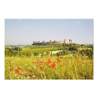 Impression Photo Italie, Monteriggioni, Vue de champ de