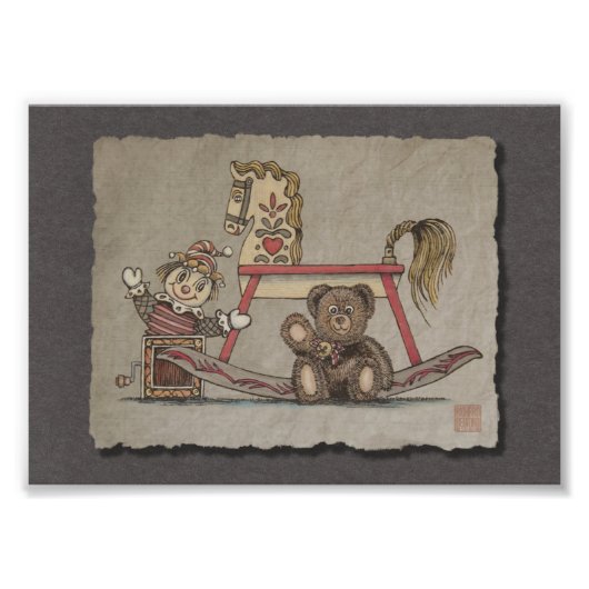 Impression Photo Jack dans la boîte, cheval et ours (Devant)