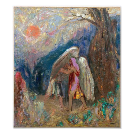 Impression Photo Jacob et l'ange | Odilon Redon | (Devant)