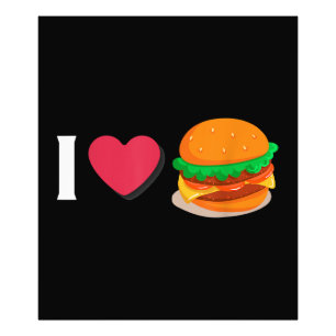Impression Photo J'adore Burger Cheeseburger Manger Mal