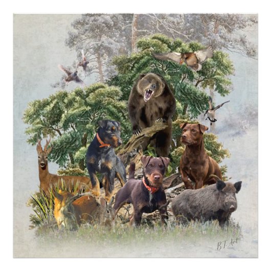 Impression Photo Jagdterrier allemand, Toujours prêt à chasser (Devant)