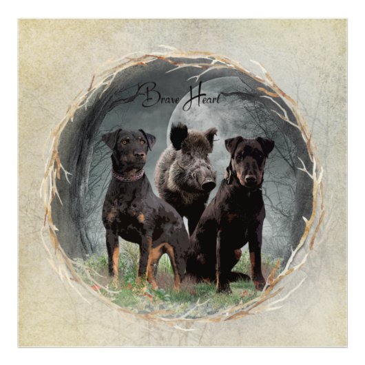 Impression Photo Jagdterrier, brave affiche de tapisserie cardiaque (Devant)