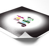 Impression Photo J'ai l'Abstrait de Jésus Black Oval (Coin)