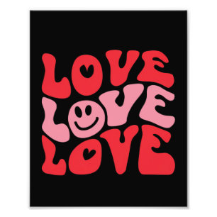 Impression Photo J'aime la Saint-Valentin Groovy Vacances drôles