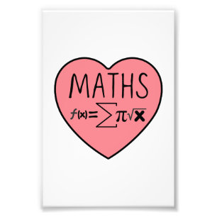Impression Photo J'aime le coeur des maths