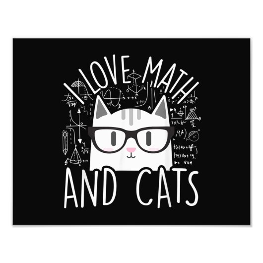 Impression Photo J'Aime Les Maths Et Les Chats Cute Kitty Chat (Devant)
