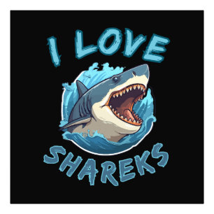 Impression Photo J'aime les requins Fisher