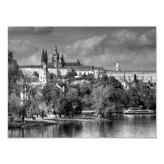 Impression Photo J'aime Prague, en noir et blanc (Devant)