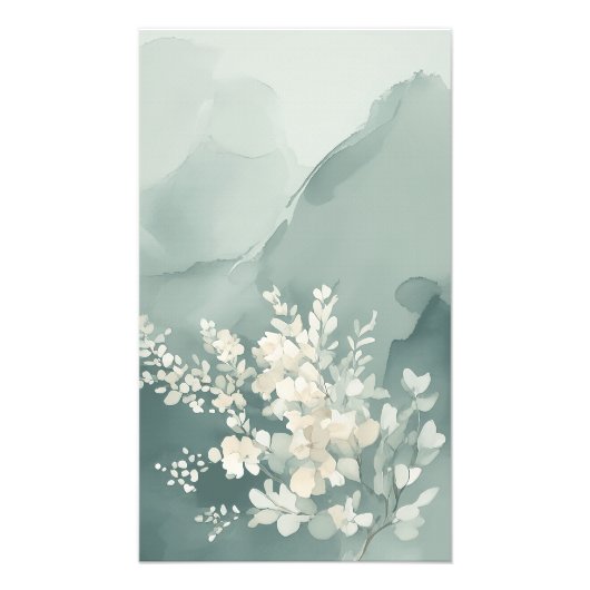 Impression Photo Japandi Sage Green Abstract Wall Art Print (Devant)