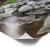 Impression Photo Jardin japonais Lanterne et Feuilles d'érable roug (Coin)