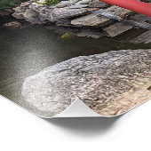 Impression Photo Jardins japonais et Feuilles d'érable rouge (Coin)