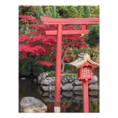 Impression Photo Jardins japonais et Feuilles d'érable rouge (Devant)