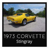 Impression Photo Jaune 1973 Corvette Stingray (Devant)