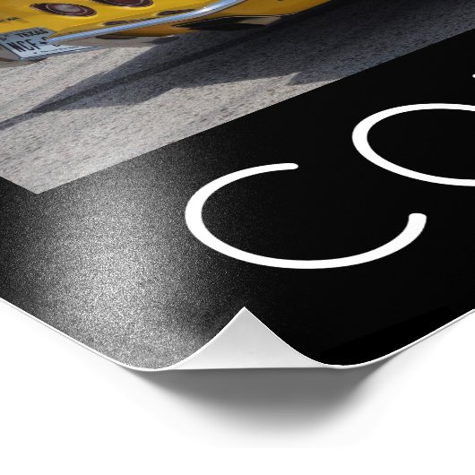 Impression Photo Jaune 1973 Corvette Stingray (Coin)