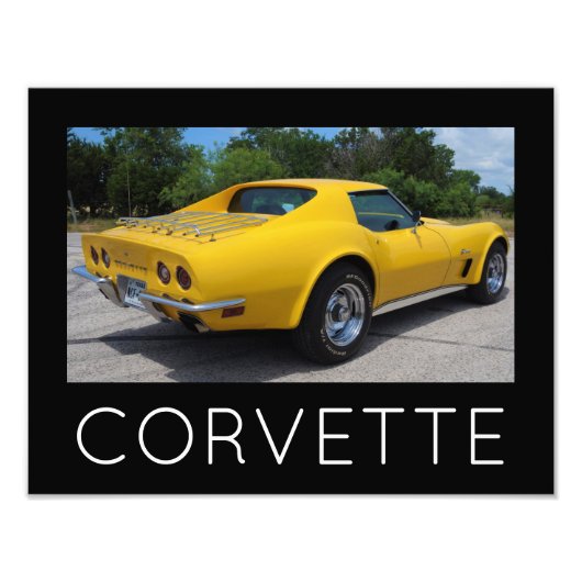 Impression Photo Jaune 1973 Corvette Stingray (Devant)