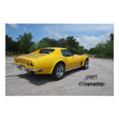 Impression Photo Jaune 1973 Corvette Stingray (Devant)
