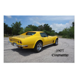 Impression Photo Jaune 1973 Corvette Stingray