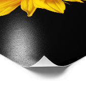 Impression Photo Jaune Tournesol sur Noir - Tournesols Personnalisé (Coin)