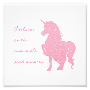 Impression Photo Je crois à la licorne rose invisible.