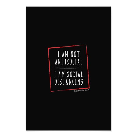 Impression Photo je ne suis pas antisocial je suis socialement dist (Devant)