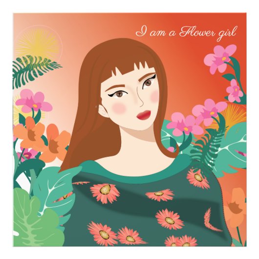 Impression Photo Je suis une fille aux fleurs (Devant)
