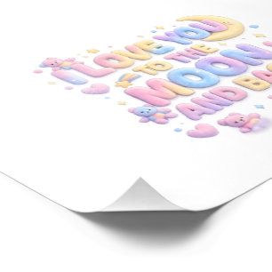 Impression Photo Je t'aime jusqu'à la Lune et Retour – Ourson paste