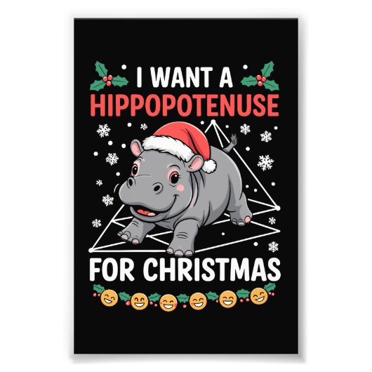 Impression Photo Je veux un hippopoténuse pour Noël Prof de maths (Devant)