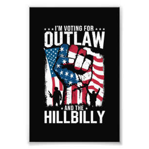 Impression Photo Je vote pour l'Outlaw et le Hillbilly 2024