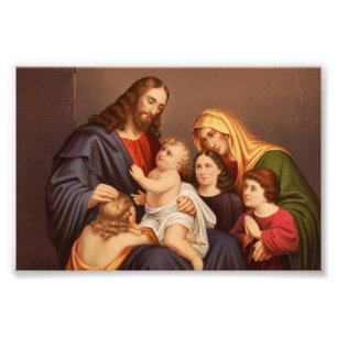 Impression Photo Jésus-Christ avec les Enfants Premium Beaux-Arts