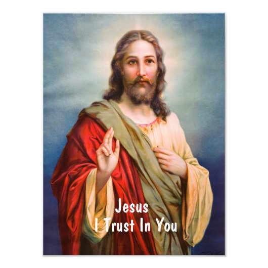 Impression Photo Jésus-Christ Bénédiction J'ai confiance en vous Ci (Devant)