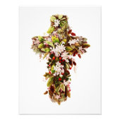 Impression Photo Jésus dimanche de Pâques Croix de fleurs (Devant)