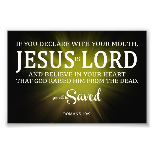 Impression Photo Jésus Est Seigneur Romains 10:9 (Devant)