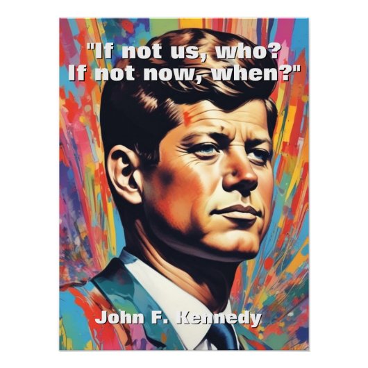 Impression Photo JFK John F. Kennedy Citation Inspiration Motivatio (Devant)