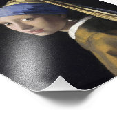 Impression Photo Johannes Vermeer - Fille avec une oreille perle (Coin)