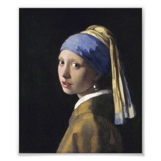 Impression Photo Johannes Vermeer - Fille avec une oreille perle (Devant)