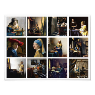 Impression Photo Johannes Vermeer - Grille des chefs-d'oeuvre