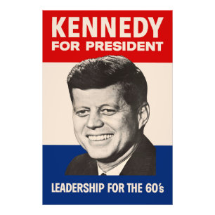 Impression Photo John F. Kennedy Pour La Campagne Du Président JFK