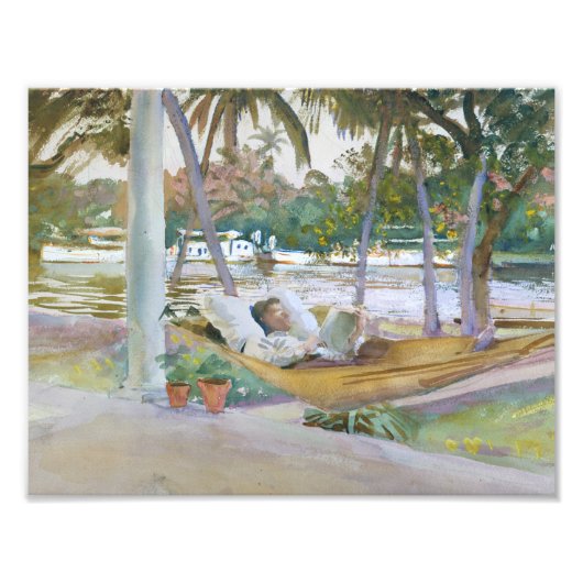 Impression Photo John Singer Sargent - Figure à Hammock, Floride (Devant)