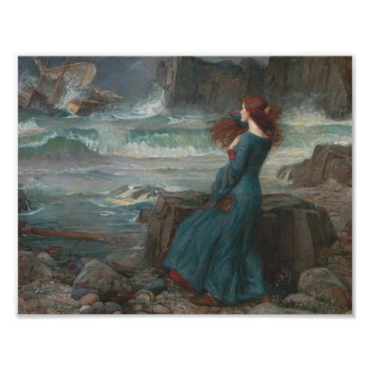 Impression Photo John William Waterhouse - Miranda - La tempête (Devant)