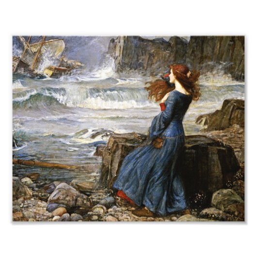 Impression Photo John William Waterhouse - Miranda - La tempête (Devant)