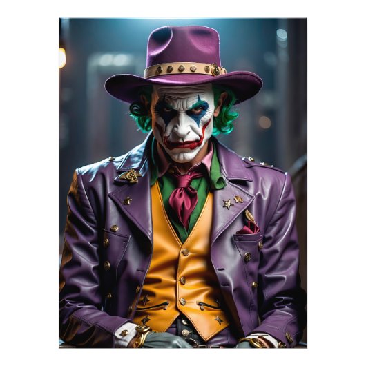 Impression Photo Joker in Purple Hat and Jacket (Devant)