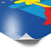 Impression Photo Joli Cardinal Rouge Avec Cadeau Bleu (Coin)